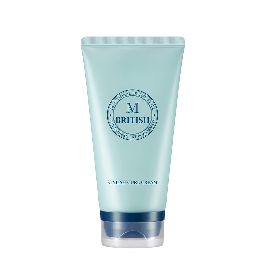 BRITISH M Stylish Curl Cream for Curly Hair, 5.07 oz  Anti-Frizz Curl Defining Cream with Hyaluronic Acid  Lightweight, Hydrating, Non-Sticky, Easy Rinse