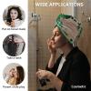 LEOSUCRE Microfiber Hair Towel Wrap Ultra Absorbent Hair Cap, St. Patricks Wooden Grain Hair Towel with Buttons Hair Drying Towel Turban Bath Hair Wrap for Woman 26x10in Clover Buffalo Plaid Shamrock view 2