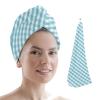LEOSUCRE Microfiber Hair Towel Wrap Ultra Absorbent Hair Cap, Farmhouse Easter Hair Towel with Buttons Hair Drying Towel Turban Bath Hair Wrap for Woman 26x10in Buffalo Checkered view 1