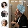 LEOSUCRE Microfiber Hair Towel Wrap Ultra Absorbent Hair Cap, Farmhouse Easter Hair Towel with Buttons Hair Drying Towel Turban Bath Hair Wrap for Woman 26x10in Buffalo Checkered view 2