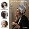 LEOSUCRE Microfiber Hair Towel Wrap Ultra Absorbent Hair Cap, Abstract Color Block Hair Towel with Buttons Hair Drying Towel Turban Bath Hair Wrap for Woman 26x10in Brown Gray Black Geometric view 2