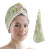 LEOSUCRE Microfiber Hair Towel Wrap Ultra Absorbent Hair Cap, Summer Daisy Hair Towel with Buttons Hair Drying Towel Turban Bath Hair Wrap for Woman 26x10in Farmhouse Flowers Vintage Backdrop view 1