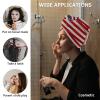 LEOSUCRE Microfiber Hair Towel Wrap Ultra Absorbent Hair Cap, American Flag Hair Towel with Buttons Hair Drying Towel Turban Bath Hair Wrap for Woman 26x10in Patriot Day Burlap Texture view 2