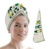 LEOSUCRE Microfiber Hair Towel Wrap Ultra Absorbent Hair Cap, Farmhouse St. Patricks Hair Towel with Buttons Hair Drying Towel Turban Bath Hair Wrap for Woman 26x10in Lucky Gnomes Burlap view 1