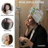 LEOSUCRE Microfiber Hair Towel Wrap Ultra Absorbent Hair Cap, Farmhouse St. Patricks Hair Towel with Buttons Hair Drying Towel Turban Bath Hair Wrap for Woman 26x10in Lucky Gnomes Burlap view 2