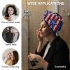 LEOSUCRE Microfiber Hair Towel Wrap Ultra Absorbent Hair Cap, American Flag Hair Towel with Buttons Hair Drying Towel Turban Bath Hair Wrap for Woman 26x10in Star Tiled Stripes Backdrop view 2
