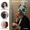 LEOSUCRE Microfiber Hair Towel Wrap Ultra Absorbent Hair Cap, St Patrick Day Hair Towel with Buttons Hair Drying Towel Turban Bath Hair Wrap for Woman 26x10in Lucky Clover Green Plaid Burlap Backdrop view 2