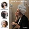 LEOSUCRE Microfiber Hair Towel Wrap Ultra Absorbent Hair Cap, Abstract Beach Hair Towel with Buttons Hair Drying Towel Turban Bath Hair Wrap for Woman 26x10in Ombre Yellow Geometric view 2