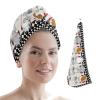 LEOSUCRE Microfiber Hair Towel Wrap Ultra Absorbent Hair Cap, Chef Cook Hair Towel with Buttons Hair Drying Towel Turban Bath Hair Wrap for Woman 26x10in Gnomes Plaid Burlap Backdrop view 1
