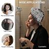LEOSUCRE Microfiber Hair Towel Wrap Ultra Absorbent Hair Cap, Chef Cook Hair Towel with Buttons Hair Drying Towel Turban Bath Hair Wrap for Woman 26x10in Gnomes Plaid Burlap Backdrop view 2
