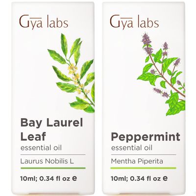 Bay Leaf & Peppermint Essential Oil Set - Aromatherapy Grade Essential Oils Set - 2x0.34 fl oz - Gya Labs