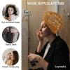 LEOSUCRE Microfiber Hair Towel Wrap Ultra Absorbent Hair Cap, Orange Floral Hair Towel with Buttons Hair Drying Towel Turban Bath Hair Wrap for Woman 26x10in Romantic Flower Drape view 2