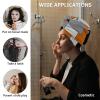 LEOSUCRE Microfiber Hair Towel Wrap Ultra Absorbent Hair Cap, Abstract Geometric Hair Towel with Buttons Hair Drying Towel Turban Bath Hair Wrap for Woman 26x10in Orange Black Gray Color Block view 2