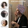 LEOSUCRE Microfiber Hair Towel Wrap Ultra Absorbent Hair Cap, Independence Day Hair Towel with Buttons Hair Drying Towel Turban Bath Hair Wrap for Woman 26x10in Blue and Red Buffalo Plaid view 2