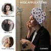 LEOSUCRE Microfiber Hair Towel Wrap Ultra Absorbent Hair Cap, Independence Day Hair Towel with Buttons Hair Drying Towel Turban Bath Hair Wrap for Woman 26x10in American Flag Star Tiled view 2