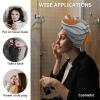 LEOSUCRE Microfiber Hair Towel Wrap Ultra Absorbent Hair Cap, Orange and Gray Hair Towel with Buttons Hair Drying Towel Turban Bath Hair Wrap for Woman 26x10in Abstract Ombre Geometric view 2