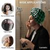 LEOSUCRE Microfiber Hair Towel Wrap Ultra Absorbent Hair Cap, Lucky St. Patrick's Day Hair Towel with Buttons Hair Drying Towel Turban Bath Hair Wrap for Woman 26x10in Green Black Checkered view 2