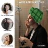 LEOSUCRE Microfiber Hair Towel Wrap Ultra Absorbent Hair Cap, St. Patrick's Day Hair Towel with Buttons Hair Drying Towel Turban Bath Hair Wrap for Woman 26x10in Green Buffalo Checkered view 2