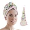 LEOSUCRE Microfiber Hair Towel Wrap Ultra Absorbent Hair Cap, Easter Hair Towel with Buttons Hair Drying Towel Turban Bath Hair Wrap for Woman 26x10in Bunny Gnomes Eggs Spring Pink Plaid view 1