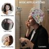 LEOSUCRE Microfiber Hair Towel Wrap Ultra Absorbent Hair Cap, Happy Easter Hair Towel with Buttons Hair Drying Towel Turban Bath Hair Wrap for Woman 26x10in Colorful Eggs Tiled view 2