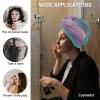 LEOSUCRE Microfiber Hair Towel Wrap Ultra Absorbent Hair Cap, Ombre Colorful Hair Towel with Buttons Hair Drying Towel Turban Bath Hair Wrap for Woman 26x10in Purple Blue Pink Aqua Painting view 2