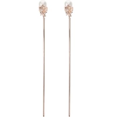KALLORY 2pcs Vintage Hair Bun Holder Stick Retro Chinese Hairpin for Women and Girls Elegant Chignon Accessory for Traditional Costumes and Hair Styles Random Style