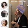 LEOSUCRE Microfiber Hair Towel Wrap Ultra Absorbent Hair Cap, Sunset Sky Landscape Hair Towel with Buttons Hair Drying Towel Turban Bath Hair Wrap for Woman 26x10in Pink and Purple view 2