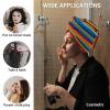 LEOSUCRE Microfiber Hair Towel Wrap Ultra Absorbent Hair Cap, Mexico Stripes Hair Towel with Buttons Hair Drying Towel Turban Bath Hair Wrap for Woman 26x10in Ethnic Colorful Geometric view 2