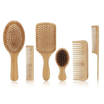 Pilipane Hair Brush Comb Kit, 6 pcs Detangling Hair Brush Comb Set, Phyllostachys Pubescens Friendly Ergonomic Detangling, Hair Brush Comb Set Hair Comb Set Detangling Hair Brush Comb Set