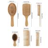 Pilipane Hair Brush Comb Kit, 6 pcs Detangling Hair Brush Comb Set, Phyllostachys Pubescens Friendly Ergonomic Detangling, Hair Brush Comb Set Hair Comb Set Detangling Hair Brush Comb Set view 4