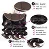 13x4 Ear to Ear Body Wave Lace Frontal Closure Brazilian Virgin Human Hair Transparent HD Lace Frontal Closure with Baby Hair Pre Plucked Natural Hairline Free Part 10 Inch Natural Black Color view 2