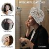 LEOSUCRE Microfiber Hair Towel Wrap Ultra Absorbent Hair Cap, Draping Floral Hair Towel with Buttons Hair Drying Towel Turban Bath Hair Wrap for Woman 26x10in Colorful Flower Romantic view 2
