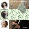 LEOSUCRE Microfiber Hair Towel Wrap Ultra Absorbent Hair Cap, Summer Leaves Hair Towel with Buttons Hair Drying Towel Turban Bath Hair Wrap for Woman 26x10in Green Floral Plant view 2