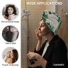 LEOSUCRE Microfiber Hair Towel Wrap Ultra Absorbent Hair Cap, Farm Truck Hair Towel with Buttons Hair Drying Towel Turban Bath Hair Wrap for Woman 26x10in St. Patricks Clover Green Plaid view 2