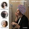 LEOSUCRE Microfiber Hair Towel Wrap Ultra Absorbent Hair Cap, 4th of July Hair Towel with Buttons Hair Drying Towel Turban Bath Hair Wrap for Woman 26x10in American Star Blue Red Buffalo Plaid view 2