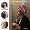 LEOSUCRE Microfiber Hair Towel Wrap Ultra Absorbent Hair Cap, American Flag Day Hair Towel with Buttons Hair Drying Towel Turban Bath Hair Wrap for Woman 26x10in Star Red Stripes Independence view 2