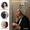 LEOSUCRE Microfiber Hair Towel Wrap Ultra Absorbent Hair Cap, St Patrick Day Hair Towel with Buttons Hair Drying Towel Turban Bath Hair Wrap for Woman 26x10in Plaid Clover Wooden Grain view 2
