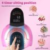 268 W UV LED Nail Lamp for Gel Polish with 4 Timer Settings and Professional Manicure Nail Dryer with Automatic Sensor view 2