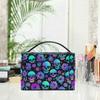 Goth Skull Makeup Bag, Gothic Skull Flowers Makeup Organizer Bags Toiletry Bag Box Travel Cosmetic Bag Make Up Train Case for Women Teen Girl Ladies view 4