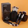 BEILI Makeup Brushes 12pcs Makeup Brushes Set with Holder Premium Synthetic Kabuki Foundation Brush Blending Blush Concealer Full Face Makeup Brushes Kit With Gift Box(Black) view 2