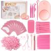 320 PCS Lash Extension Supplies, USB Mini Portable Air Conditioning Blower Handheld Dryer Fan Rechargeable Mini Mirror, Tapes, Tweezers, Eyelash Brushes, Micro Brush in Organizer Bag view 1