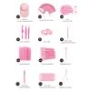 320 PCS Lash Extension Supplies, USB Mini Portable Air Conditioning Blower Handheld Dryer Fan Rechargeable Mini Mirror, Tapes, Tweezers, Eyelash Brushes, Micro Brush in Organizer Bag view 2