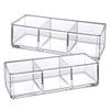 Amazing Abby - Glamour - 2-Pack Acrylic 3-Compartment Makeup Organizer, Transparent Plastic Lipstick Holder, Perfect Bathroom Vanity Storage Solution for Lipsticks, Nail Polishes, and More view 3