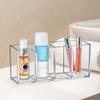 Amazing Abby - Glamour - 2-Pack Acrylic 4-Compartment Makeup Organizer, Transparent Plastic Makeup Brush Holder, Perfect Bathroom Vanity Storage Solution for Makeup Brushes, Eyebrow Pencils, and More view 3