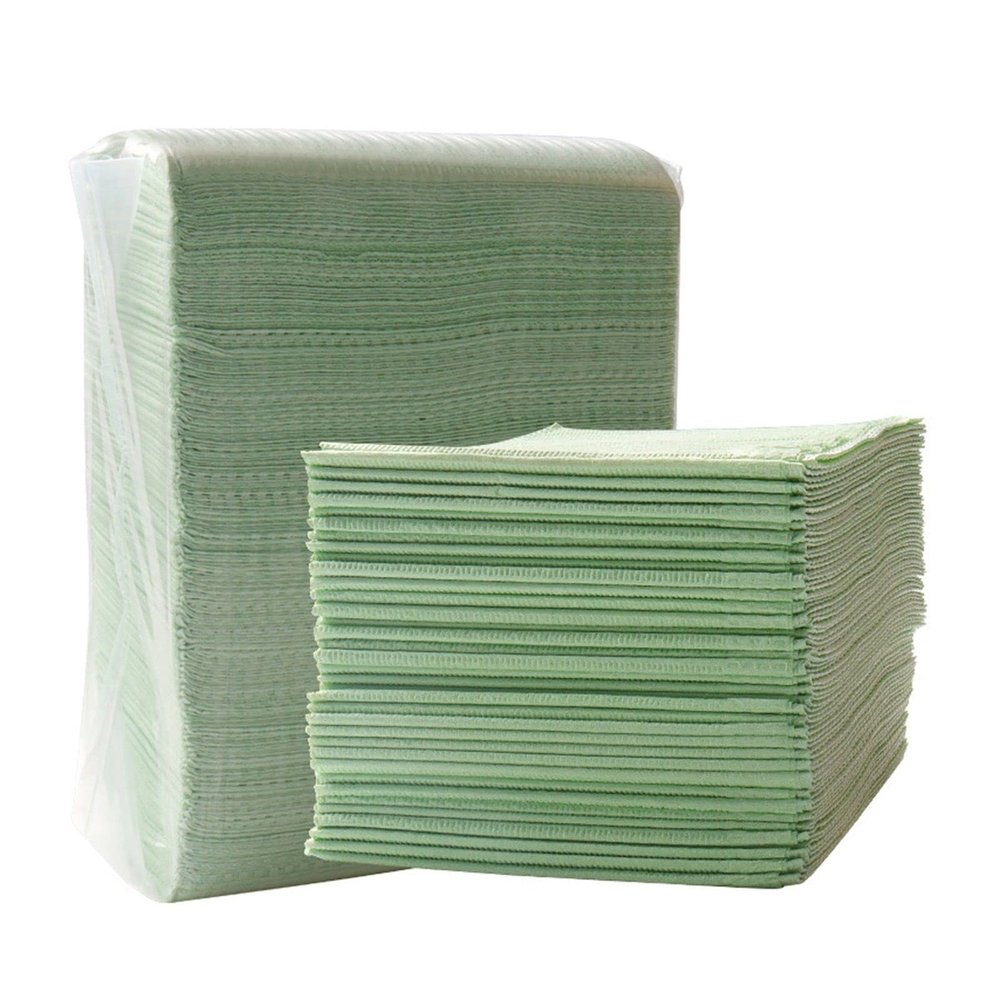 125pcs Nail Art Paper Disposable Tattoo Clean Pad Table Cover Clean Patient Dental Napkins Beauty Bibs (Color : Green)