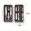 7pcs/Set Stainless Steel Manicure Set Grooming Kit with Black Nail Clippers, Tweezers, Scissors, Cuticle Removers, Facial Tools for Women Men Girl Ladies (Leather Holster not Included) view 2