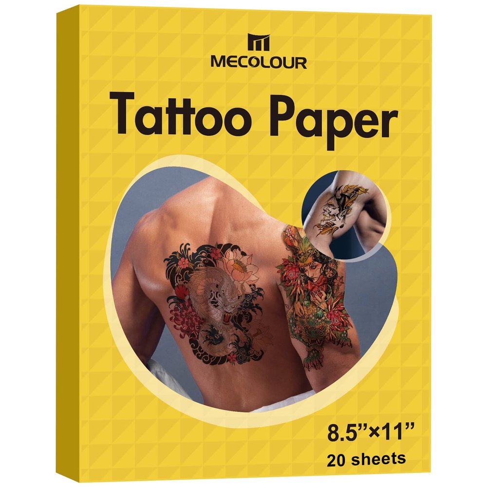 Printable Temporary Tattoo Paper for Laser/Inkjet Printer - 8.5"X11"-20 sets DIY Personalized Image Transfer Sheet for skin