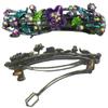 Set of 8 JCGY Medium Size Barrettes Flower and Butterfly Sparkling Crystal Hand Painted Hair Clips for Women U86900-2-8 view 3