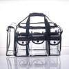 Wide Open Large Professional Clear PVC Travel Makeup Artist Set Bag Cosmetic Nails Beauty Bags Transparent Vinyl Tool Organizer Beach Bags Diaper Bag with 6 External Pockets & Strap (Black) view 2
