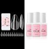 Makartt 504Pcs Soft Gel Full Cover Tips, Almond Stiletto False Nail Tips Press on Nails Bundle with Makartt Super Strong Nail Glue for Acrylic Nails 7ML 3 Pcs Brush on Nail Glue for Nail Tips view 1
